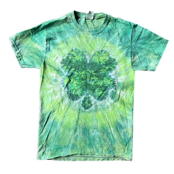 TieDyeFour Leaf Clover Green Tie-dye Tshirt- sz small - St Patricks Day - Picture 2 of 5
